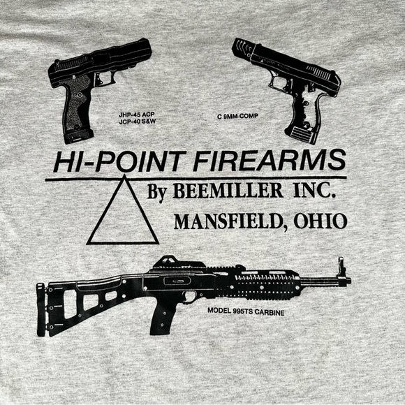 Hi Point Firearms Vintage T Shirts Mansfield‎ Ohio Collection Gray Jerzees Y2K L - Picture 9 of 11